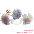 Pikkukuva 1 / 8: Svanörn Huvud Fisk Uggla Pingvin Staty Natursten Grå Agat Geod Healing Kristallsnideri Djurfigurer Hantverk Heminredning Nine-tailed Fox 3pcs Nine-tailed Fox 3pcs