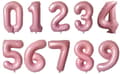 Talballon - Folieballon - 36cm - Lys Rosa - Nummer 7