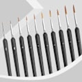 Miniatyrbilde 1 av 5: Detaljpenselsett, 10 stk Akrylpensel for Gouache og Akryl Akvarellmaling, Perfekt for Fine Detaljer og Etterbehandling