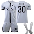 Miniatyrbillede 1 af 5: 22-23 Paris Saint G ermain Udebane Grå Børnefodboldtrøje Nr. 30 Messi 28