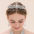 Miniatyrbilde 3 av 10: Krystall Rhinestone Krone Coiffure Krone Tiara CHAMPAGNE Champagne Champagne