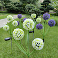 Miniatyrbilde 5 av 9: 3-hodet solcelle-løvetannlys utendørs bakkeinnsatt plen hage dekorativt lys LED løkball blomst landskapslys Square large plate with flash 3 Dandelion White Light