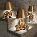 Miniatyrbillede 5 af 7: Senglampe med touch-funktion, guld Thinker-lampe, skrivebordslampe, trådløs, genopladelig, bærbar, dekorativ, natlampe, guld D