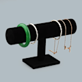 Miniatyrbillede 5 af 5: Sort fløjl Armbånd Display Rack T Bar Smykkestativ Halskæde Opbevaringsholder Armring Ankelkæde Organizer til Kvinder Mænd Piger