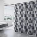 Duschdraperi, Duschdraperi 180x200 cm, Baddraperi för Badrum, Triangelmönster