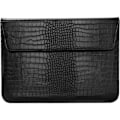 Miniatyrbillede 1 af 8: Laptop-etui til 14-tommer computer, krokodillemønstret PU-læder flip-etui, sort
