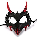 Miniatyrbilde 7 av 11: 2 stk Halloween todimensjonal halvmaske blødende maske tiger Yasha Tengu ulv nue maske danseforestilling maske White bleeding