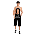 Miniatyrbild 1 av 2: München Oktoberfest Kläder Herrarnas Rutig Skjorta Overaller Dräkt Scenframträdande Kläder Single pants (black) XXL