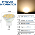 Miniatyrbillede 2 af 4: MR11 GU4 12V LED 4W Varmhvid 3000K, 350LM, 120° 35mm MR11 35W Halogenækvivalent, AC DC 24V 12V GU4 Indbygget LED Spot, 4stk