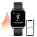 Miniatyrbild 4 av 5: Smartklocka, pulsmätare sömn fitness termometer steg Bluetooth-klocka (ljusgrå),