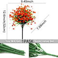 Miniatyrbild 3 av 7: 4 st utomhus konstgjorda falska blommor buskar UV-resistenta växter gul