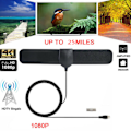 Miniatyrbillede 1 af 5: 25 Mile Rækkevidde Antenne TV Digital HD 4K Antenne Digital Indendørs HD Sort one size