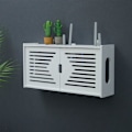 Miniatyrbild 4 av 8: Wifi-routerförvaringslåda Väggmonterad Hylla Träfäste Fri Punching Organizer 2
