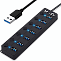 Miniatyrbillede 1 af 5: 7-port USB 3.0 Hub med On/Off-knapper til MacBook, Mac Pro & flere enheder