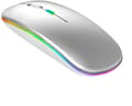 Rechargeable Bluetooth Mouse 5.1+2.4G Wireless Slim/Silent-White