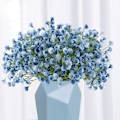 Miniatyrbild 1 av 8: 20 st 60 grenar bule Blommor Konstgjorda falska för bröllop Brudbukett Garland DIY blomsterarrangemang krans