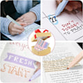 Miniatyrbillede 3 af 5: 12 stk. assorterede farver med mejselspids, journaling, planlægning - søde overstregningstusser