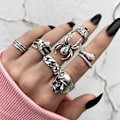 Miniatyrbillede 1 af 11: Moderne kvinders åbne ring led ring pinky ring sæt Amazon ABL464