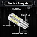 Miniatyrbillede 2 af 5: 2 stk. 1157 Bay15d LED-bilpære Hvid 900lm Super Bright LED-baklygte 12v (FMY)