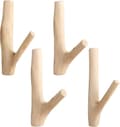 4 Naturliga Träkrokar för Jackor Hattar Väskor Handdukar, Dekorativa Väggkrokar, Cylindrisk Design, 2-3 cm Bredd