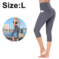 Miniatyrbild 1 av 8: 1 st hög midja yoga byxor Capri leggings för kvinnor