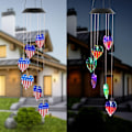 Pikkukuva 1 / 11: Aurinkoinen Kolibri Tuuli Chime Valo LED Joulu Perhonen Valo Puutarha Aurinko Tuuli Chime Valo Maisema Valo Puutarha Valo Black 6 lamp holder American Flag Wind Chime Light