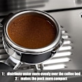 Miniatyrbillede 2 af 11: 53,3 mm Espresso Puck Skærm Espresso Filter Rustfrit Stål Kaffe Puck Skærm Genanvendelig Nedre Bruser Ren Kaffe Skærm 1,7 mm Tykkelse Kaffefilter Mesh Plade