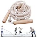 Miniatyrbild 1 av 7: 3-10m Hopprep Multi Player Hopprep Lång Hopprep Med Trähandtag Bästa Team Group Double Dutch Hopprep 10M