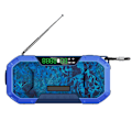 Miniatyrbild 1 av 3: Multifunktionell nödradio för katastrofberedskap - Utomhuscamping, handvevad solcellsladdning, kort, Bluetooth-radio - Kamouflageblå Camouflage blue 5000mah