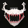 Miniatyrbild 10 av 11: 2st Halloween tvådimensionell halv ansiktsblödande mask tiger Yasha Tengu varg nue mask dansföreställningsmask Nue Black Bleeding