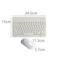 Pikkukuva 2 / 5: Ladattava Bluetooth-näppäimistö ja -hiiriyhdistelmä Ohut kannettava kompakti langaton hiirisetti Android Windows -tabletille, puhelimeen, iPadille, iOS:lle White
