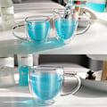 Miniatyrbilde 3 av 5: 350 ml glasskaffekopp med håndtak for varm te, kaffe og juice