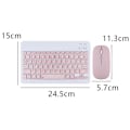 Pikkukuva 2 / 5: Ladattava Bluetooth-näppäimistö ja -hiiriyhdistelmä Ohut kannettava kompakti langaton hiirisetti Android Windows -tabletille, puhelimelle, iPadille, iOS:lle pink