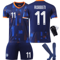 Miniatyrbillede 4 af 11: EM 2024 Holland fodboldtrøje nr. 4 Van Dijk 10 Depay 11 Robben 21 De Jong trøje sæt Størrelse 10 med sokker Størrelse 10 med sokker Size 10 with socks #24