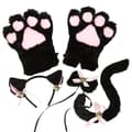 5 st katt cosplay kostym med svans öron halsband tassar storlek g