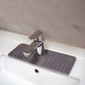 Miniatyrbillede 2 af 9: Silikone Håndvaskhane Måtte Køkken Håndvask Badeværelse Stænkskærm Vandfanger Måtte b sort