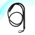 Miniatyrbilde 5 av 8: 1,9 m Bull Whip i lær og semsket flettet haler hestepisker (svart)