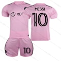 Miniatyrbilde 1 av 8: Miami Home Rosa Messi 10 Fotballdraktsett Uten sokker 24