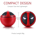 Miniatyrbilde 2 av 7: Deadpool Grinder Krydderkvern, Urtekvern med 2\" Pollenfanger, Holdbar Sink-Legering, for Urter, Pollen, Blomster, Sort Gaveeske