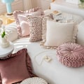 Miniatyrbillede 5 af 11: Ins græskar pude rund pude siddepude talje pude stue sofa homestay plisseret hjul futon pude Red Bean Paste 35*35cm