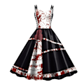 Miniatyrbillede 1 af 3: Halloween Jumpsuit til Kvinder med Blodpletter, Digitalt Tryk, Bodysuit, Performance Leotard Black 2XL