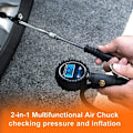 Pikkukuva 5 / 11: SAFELIFE 1/4\" FNPT Extended Reach Dual Head Air Chuck, 14.6'' Extended tilt lock tire pump chuck with grip handle, 2-way Connecti 9.4inch