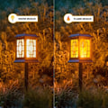Miniatyrbild 4 av 5: Solarlampa för utomhusbruk, Solarlykta för trädgård, Solarlykta Två Arbetslägen Blinkande/Varm Solfackla Trädgård För Utomhus Trädgårdsdekoration