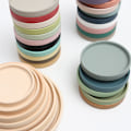 Miniatyrbilde 4 av 11: Keramisk rund blomsterpotte vanntray dekorasjon Morandi pigment brennende base fortykket pute vanntray Dark green 12*1.6cm (inner diameter 11cm)
