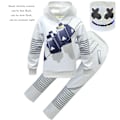 Miniatyrbillede 1 af 2: DJ elektronisk musik Marshmello sweatshirt sæt i samme stil Marshmello sæt suit+flashing light hood 160cm