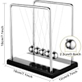 Miniatyrbillede 2 af 5: Newtons pendul, stor Newtons vugge 18 cm pendul Newtons kugler Newtons sving Videnskabsspil Kontorbordsdekoration