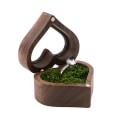Miniatyrbild 11 av 11: Bröllop Kärleksring Ask Valnöt Par Ring Förvaring Förpackning Presentkartong Hjärtformad Träask Örhängen Örhängen Smyckeskrin Mörkbrun Dark Brown