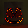 Miniatyrbild 1 av 2: Marshmallow DJ-huvudskydd LED-upplyst EVA-huvudskyddsmask Red