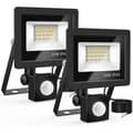 LED utomhusstrålkastare med rörelsesensor 20W vattentät spotlight trädgård uteplats garage 2-pack