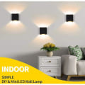 Miniatyrbillede 3 af 8: 2 stk. LED-væglampe indendørs op og ned væglampe sort væglampe Moderne 6w aluminiumbelysning til stue soveværelse badeværelse køkken, varm hvid [ener]